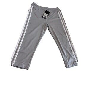 UFC Women's Gray with Double White Lines Medium Capri Jogger Leggings Workout